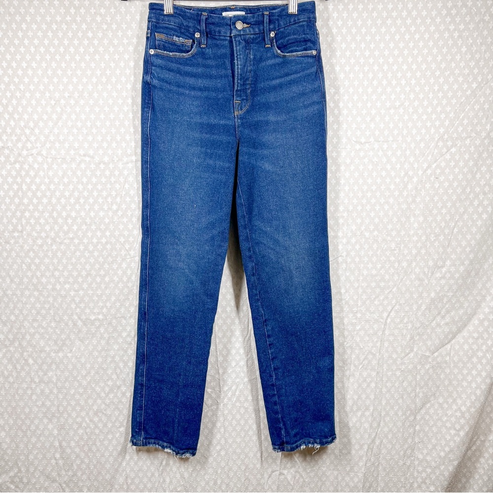 Good American Dark‎ Wash Classic Slim Straight Jeans